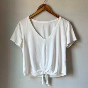 lululemon Knot Gonna Fly Cropped Tee White Size 4